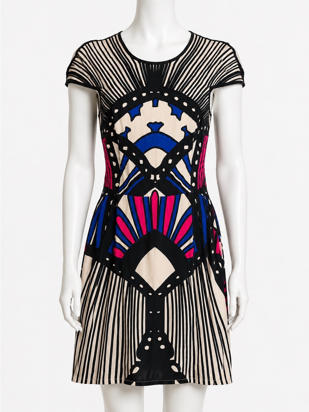 Alice McCall Geometric Embroidered Mini Dress Size 2 AU 6 Art Deco